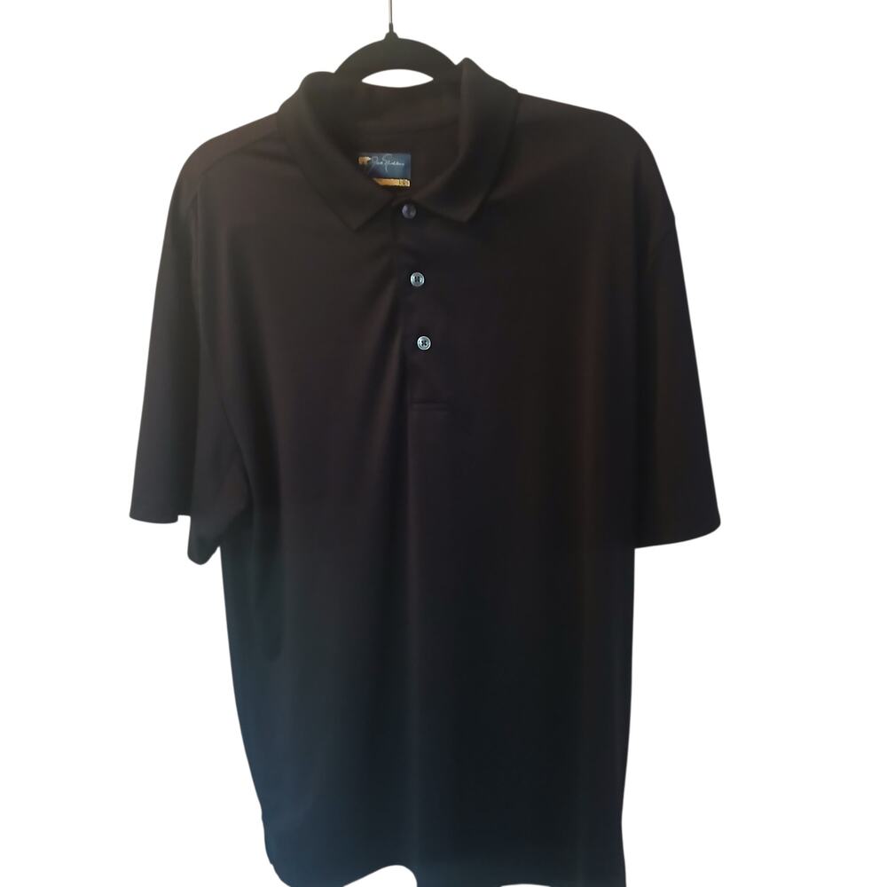 PGA TOUR JACK NICKLAUS SHORT SLEEVE POLO SHIRT BLACK LARGE MEN'S